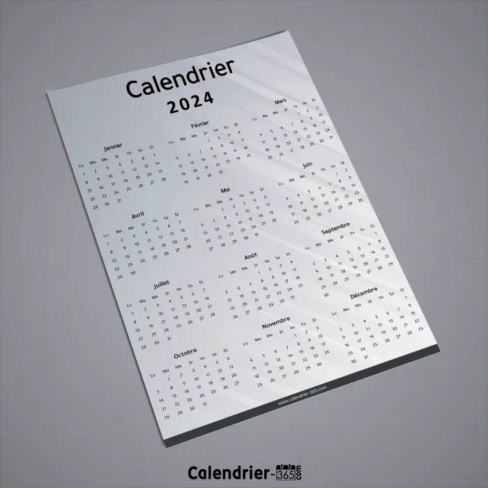 Calendrier 2024 à imprimer PDF